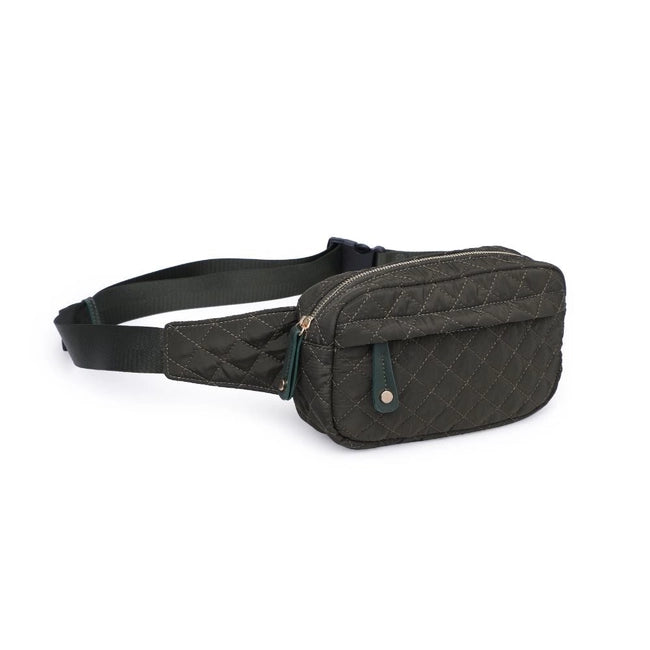 Dark Slate Gray Teo Quilted Belt Bag Purse