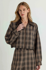 Light Gray Ellis Jacket in Ashwood Plaid Jacket