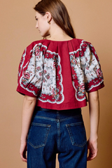 Rosy Brown Sylvia Top in Virelle Top