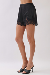 Simply Satin Lace Trim Shorts Short