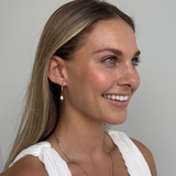 Dark Gray Mara Gold Pearl Earrings Earrings