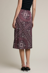 Light Gray The Autumn Paisley Midi Skirt Midi Skirt