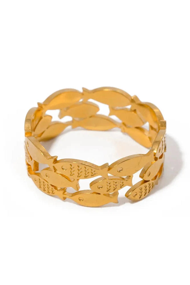 Sandy Brown Kai Fish Adjustable Ring Ring