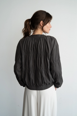 Lavender Suede Elastic Piping Blouson Jacket Jacket