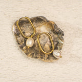 Wheat Mara Gold Pearl Earrings Earrings