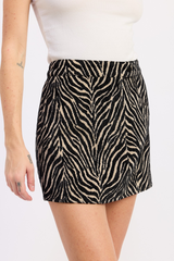 Lavender Bad Reptation Zebra Jacquard Mini Skirt Mini Skirt