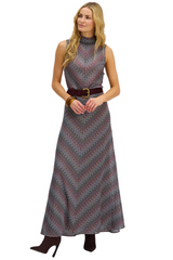 White Smoke Olive Skirt in Rainbow Maxi Skirt