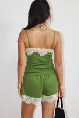 Lavender Lace Me Lovely Shorts Short