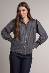 Gray Timeless Plaid Ruffle Blouse Blouse