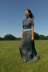 Dark Olive Green Gerty Skirt in Dewfall Maxi Skirt