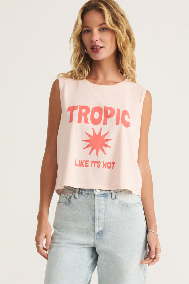 Light Gray Tropic La Mer Tank Tank