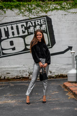 Dark Slate Gray Paz Vegan Leather Pant Pant