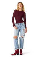 White Smoke Sandy Knit Top Top