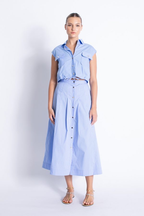 Eden Top in Blue Stripes