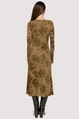 Lavender Dusklight Garden Midi Dress Midi Dress