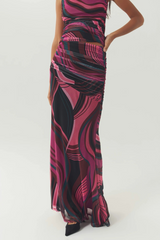 Light Gray Cinda Skirt in Pink/Multi Maxi Skirt