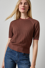 Light Gray Mixed Stitch Crewneck Sweater Sweater