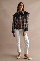 Gray Autumn Reversible Plaid Jacket Jacket