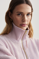 Light Gray Roselle Half Zip Fleece Sweater
