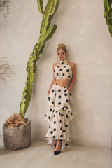 Tan Dotted With Joy Two Piece Set Set