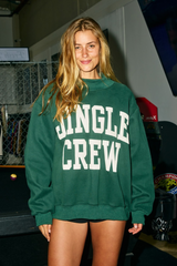 Black Jingle Crew Puff Print Mock Neck Pullover