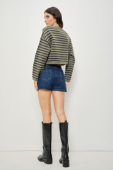 Light Gray Olive You Striped Martini Sweater Sweater