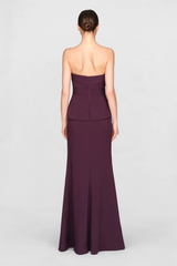 Dark Slate Gray Lucinda | Strapless Crepe Gown Formal Gown