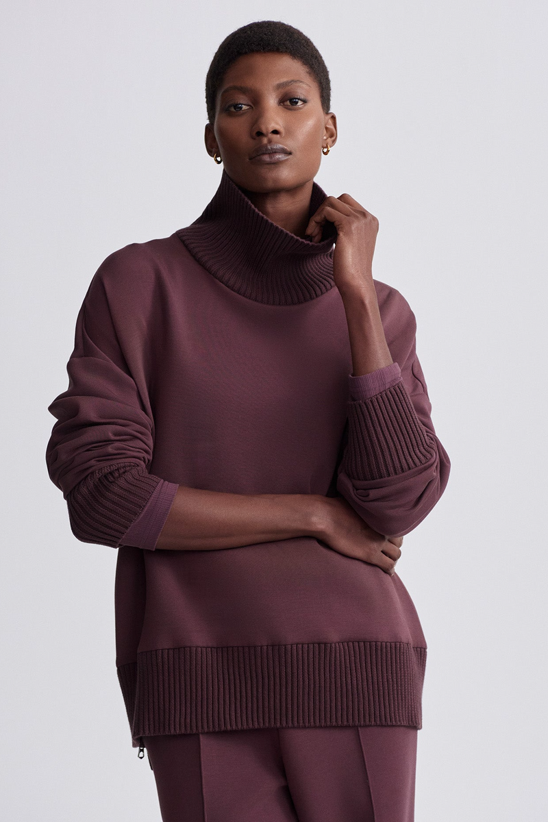 Light Gray Baker High Neck Sweat Sweatshirt