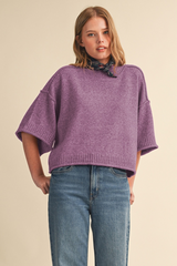 Bisque Dream On Mock Neck Knit Sweater Sweater