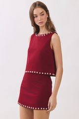 Studded Statement Cropped Top