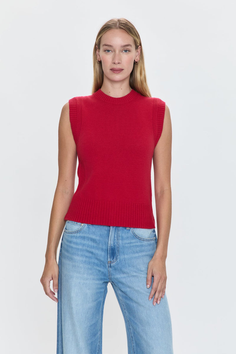 Brown Leandra Sleeveless Crewneck Sweater Sweater