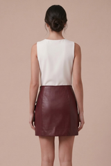 Tan Wildflower Rebel Faux Leather Mini Skirt Mini Skirt