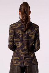 Dark Slate Gray Helen Fireside Blazer With Puffer Insert in Camo Blazer