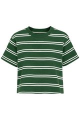 Maddox Crew Neck Tee in Pine Stripe