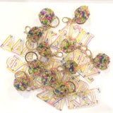 Antique White Sorority Pom Pom Key Chain