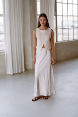 Gray Melvin Linen Vest Vest