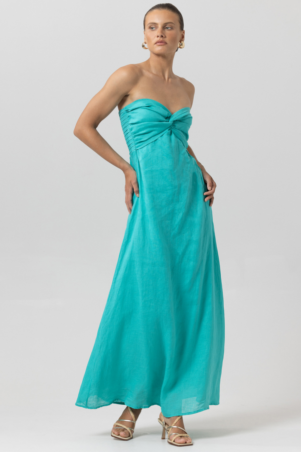 Light Gray Melody Linen Maxi Dress Maxi Dress