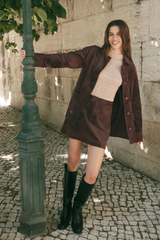 Dim Gray Perri Suede Mini Skirt Mini Skirt