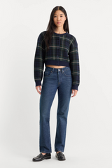 Lavender The Jacquard Cardigan in Forest Plaid Cardigan