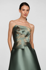 Light Gray Sheryl | Strapless Gown Formal Gown