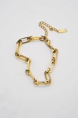 Light Gray Waterproof Gold Oval Links Bracelet Bracelet