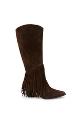 White Smoke Tatum Knee High Boot | Chocolate Suede Boot