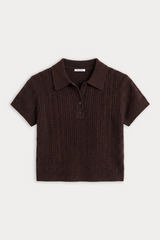 Black The Micro Cable Polo Top