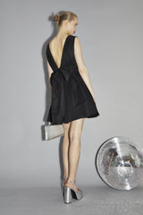 Dark Gray Black Corsage Skater Mini-Dress Mini Dress