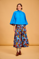 Tan Harrison Skirt in Marfa Bloom Midi Skirt