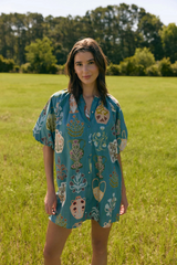Olive Drab Frannie Dress in Market Muse Mini Dress