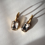 Gray Naomi Hoops - White | Zircon Drop Hoops Earrings