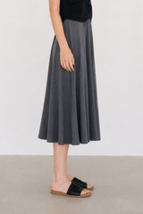 Lavender Flare Jersey Long Skirt Midi Skirt