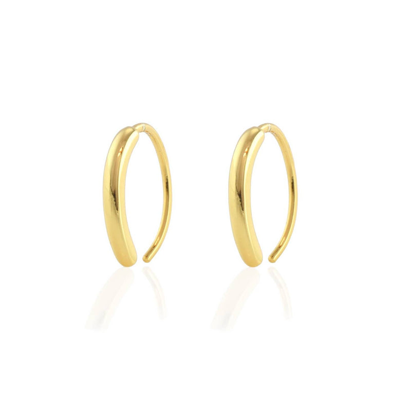 Bisque Round Pull Through Hoop Earrings