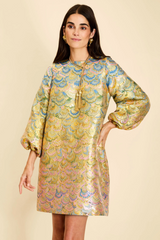 Bisque Rosanna Mini Dress in Gilded Marble Mini Dress